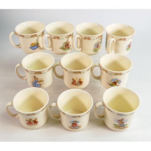 69 - Royal Doulton Bunnykins one handled Hug a Mugs. (10)