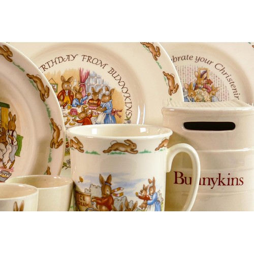 79 - Royal Doulton Bunnykins items to include mugs, plates, commemorative plates, bowls, money boxes & oa... 