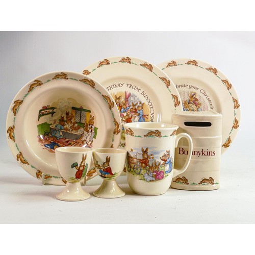 79 - Royal Doulton Bunnykins items to include mugs, plates, commemorative plates, bowls, money boxes & oa... 