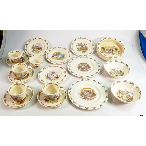 80 - Royal Doulton Bunnykins items to include - cups and saucers, commemorative plates, plates, bowls mon... 