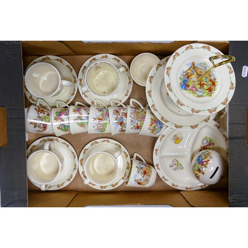 82 - Royal Doulton Bunnykins items to include -Christening cups and saucers, loose cups, plates, money bo... 