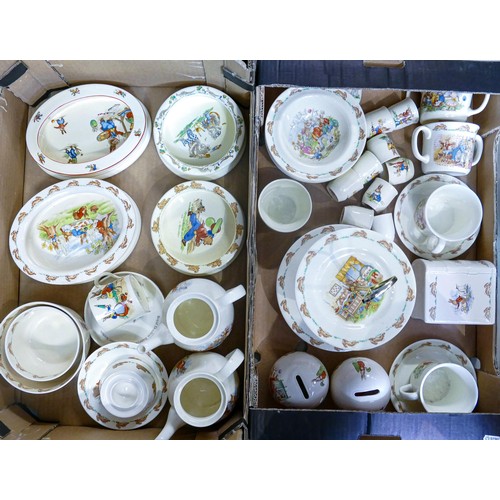 83 - Royal Doulton Bunnykins items to include - cups and saucers, loose cups, egg cups, bowls, money boxe... 