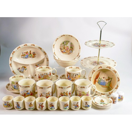 85 - Royal Doulton Bunnykins items to include - cups and saucers, oatmeal dishes, bowls, egg cups, mugs &... 