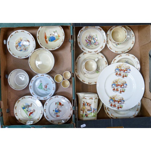 86 - Royal Doulton Barbara Vernon signed Bunnykins items to include - cups, saucers, bowls, egg cups, cup... 