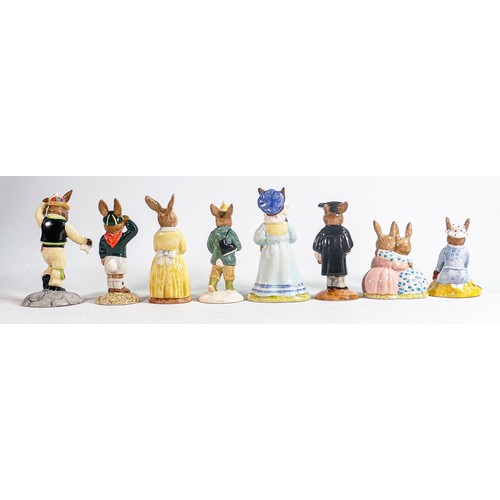 93 - Royal Doulton boxed Bunnykins figures to include - Boy Skater, Anniversary Bunny, Be Prepared, Schoo... 