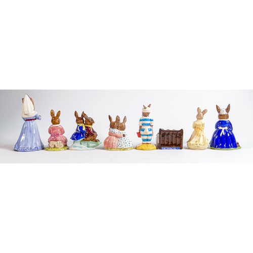 94 - Royal Doulton boxed Bunnykins figures to include - Story Time DB9, Sleigh Ride DB4, Sundial DB213, P... 