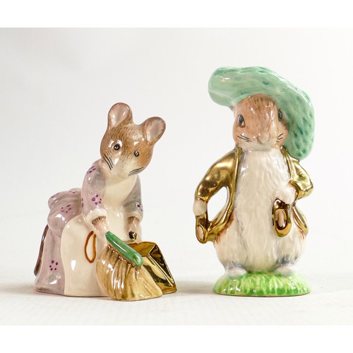 103 - Beswick Beatrix Potter prototype figure of Benjamin Bunny, gilded coat, marked trial 4 to base with ... 