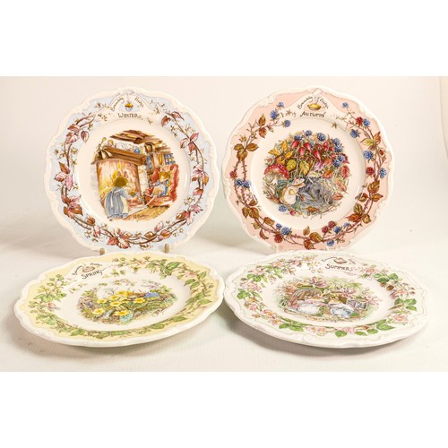 112 - A collection of Royal Doulton Brambly Hedge collectors plates to include - Autumn, Winter Spring & S... 