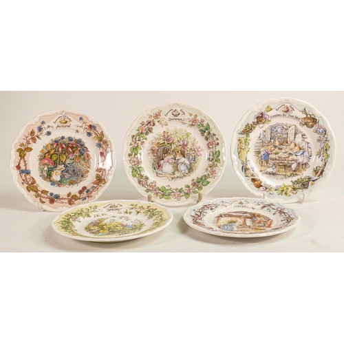 113 - A collection of smaller Royal Doulton Brambly Hedge collectors plates to include - Spring, Summer, W... 