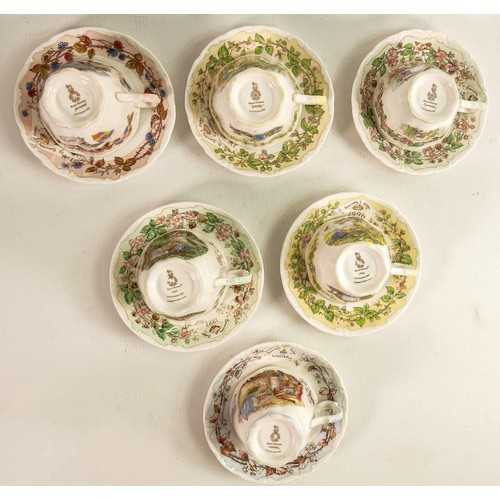 119 - Royal Doulton Brambly Hedge cups & saucer sets to include - year cups 1996 & 1997 (seconds), seasons... 