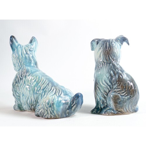 144 - Beswick blue gloss models of puppy 308 & dog seated 286. (2)