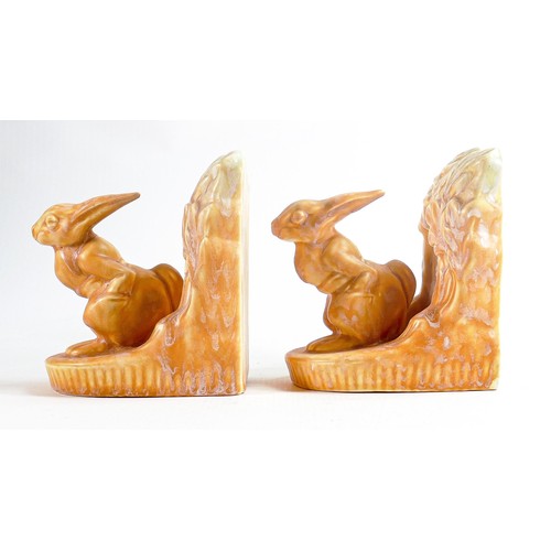 149 - Beswick ware pair of floral rabbit bookends 455. (2)