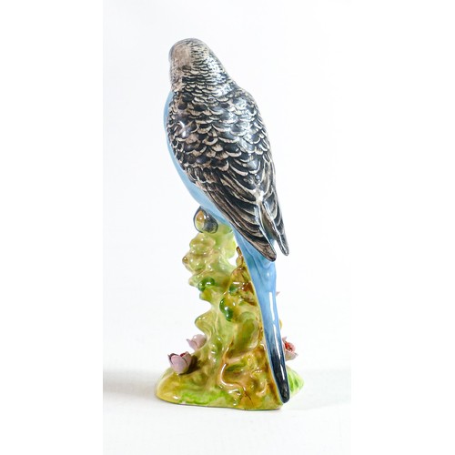 170 - Beswick blue budgie on floral base 1217.