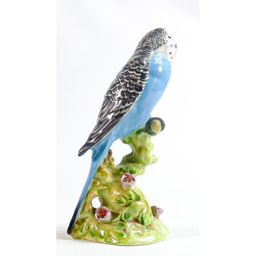 170 - Beswick blue budgie on floral base 1217.