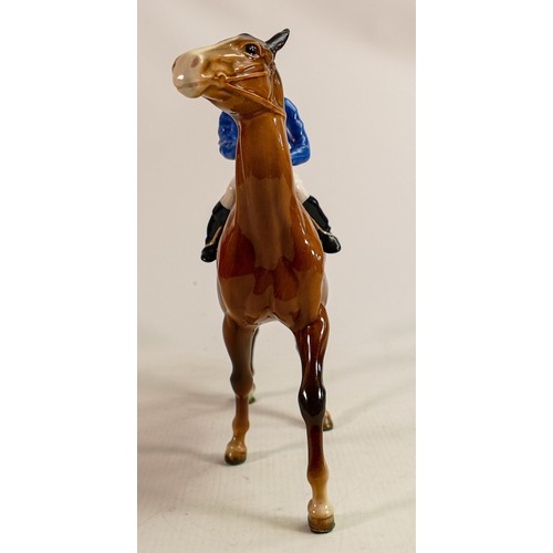 196 - Beswick Jockey on Walking Horse 1037, jockey in blue & white colourway, No24 detail noted on lighter... 