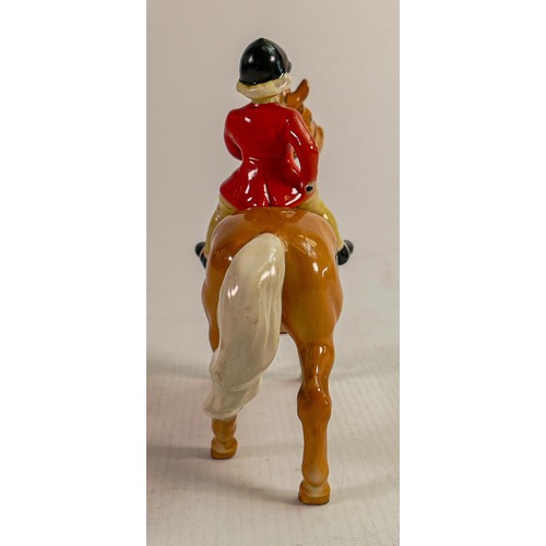 203 - Beswick rare girl on Palomino pony 1499, girl with red hunting coat.