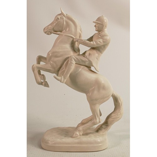 222 - Beswick satin white huntsman on rearing horse 868.