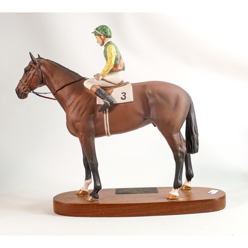 246 - Beswick Connoisseur model of Nijinsky with Lester Piggott up, reins broken.