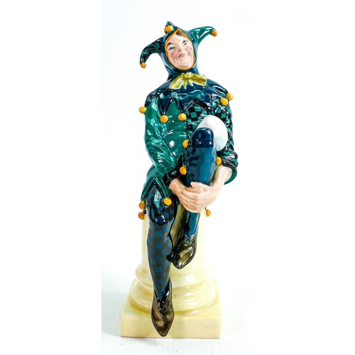 272 - Royal Doulton Jester HN71, impressed date 1928, green & royal blue chequered colour way, height 24cm... 