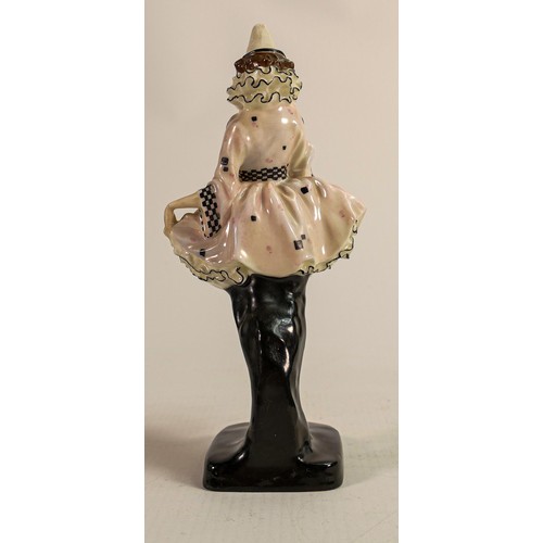 298 - Royal Doulton figure Pierrette, possible prototype colourway in speckled pink & white, impressed dat... 