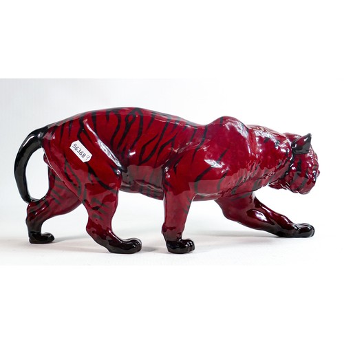 322 - Royal Doulton Flambe large tiger, length 35cm.