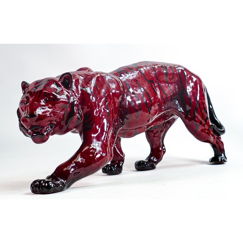 322 - Royal Doulton Flambe large tiger, length 35cm.