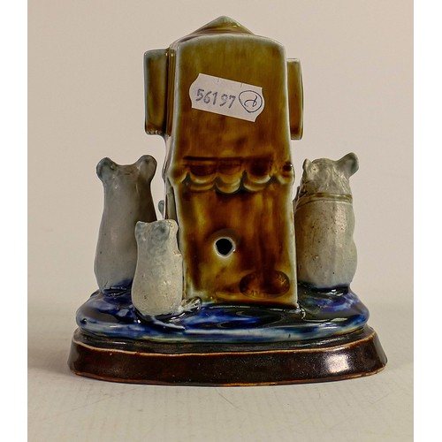 432 - George Tinworth for Doulton Lambeth
'Playgoers' A comical mouse group, with white mice in a blue and... 