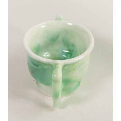 469 - Royal Doulton Chinese Jade two handled chalice, h.8.25cm. Glaze cracks to handles.