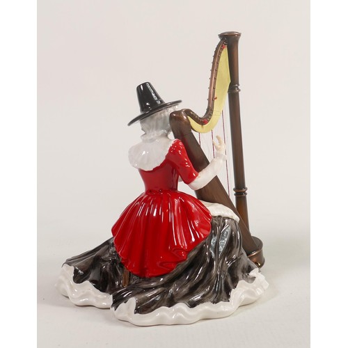 470 - Royal Doulton prestige figure Y GYMRAES-Welsh Lady Telynores HN4968, limited edition.