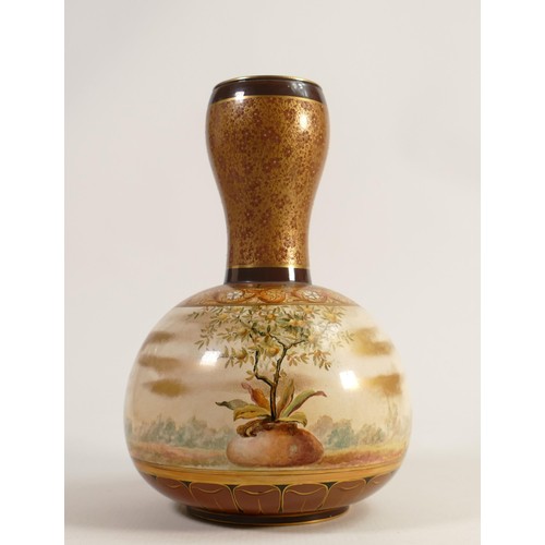 471 - Doulton Burslem vase decorated with a seated woman hand spinning, C1885, h.26cm.