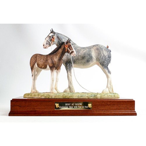 560 - Border Fine Arts limited edition Horse Best at Show, Clydesdale with Foal at Foot, signed Anne Wall.