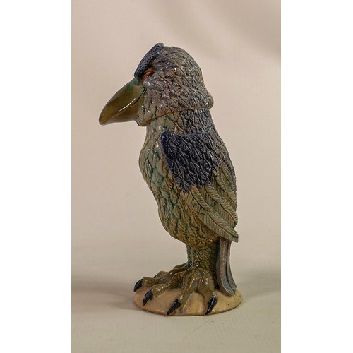 563 - British Studio Pottery Grotesque bird, inspired by the Martin Brothers, marked R.C Kew to inner rim ... 