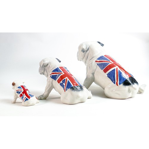 585 - Carltonware Set of three graduated Bulldog figures, largest 28cm. (3)