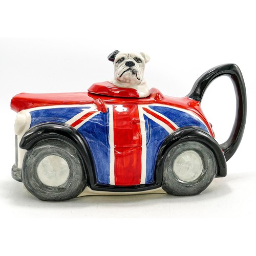 587 - Carltonware Union Jack Bulldog novelty teapot, length 23cm.