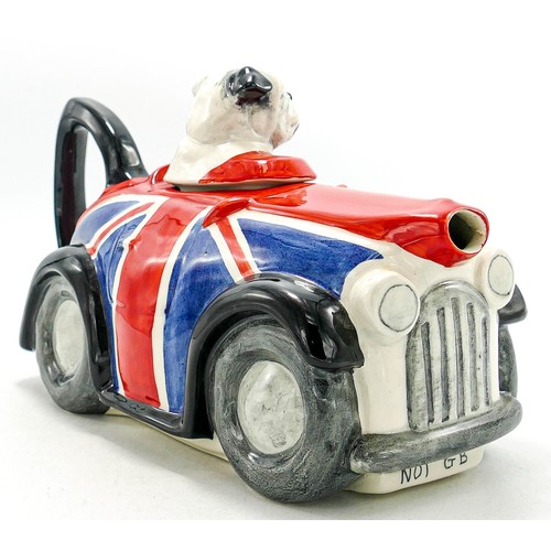 587 - Carltonware Union Jack Bulldog novelty teapot, length 23cm.