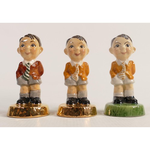 593 - Boxed Carltonware Carlton Kids limited edition figures School Boy in 3 differing colourways. (3)