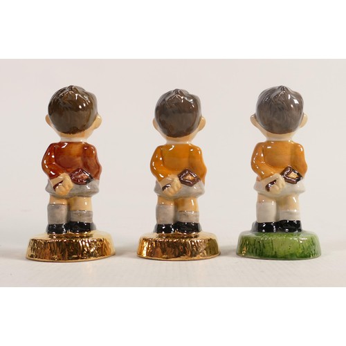 593 - Boxed Carltonware Carlton Kids limited edition figures School Boy in 3 differing colourways. (3)