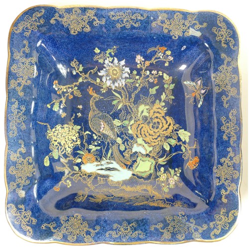 594 - A collection of blue & gilt Carltonware and similar items with floral, birds of paradise & temple de... 