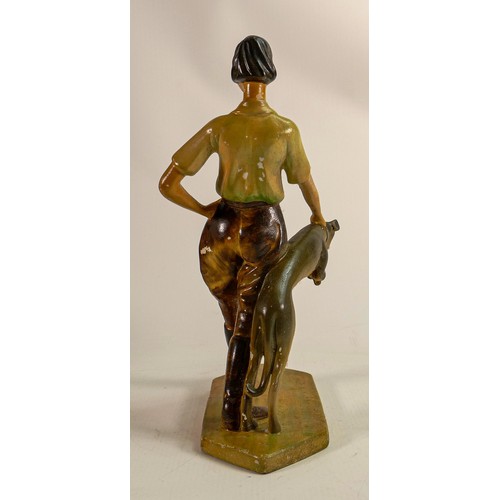 597 - Rare Wade Art Deco cellulose figure Christina, c1930, leaping deer mark, h.28.5cm. Some slight flaki... 