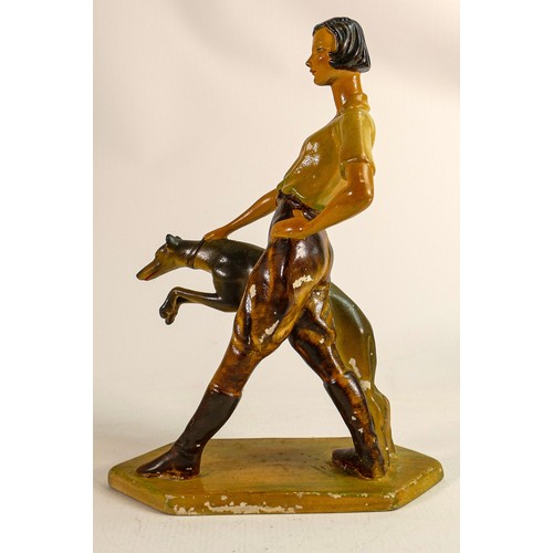 597 - Rare Wade Art Deco cellulose figure Christina, c1930, leaping deer mark, h.28.5cm. Some slight flaki... 