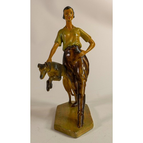 597 - Rare Wade Art Deco cellulose figure Christina, c1930, leaping deer mark, h.28.5cm. Some slight flaki... 