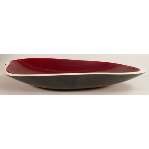 679 - Royal Lancastrian Mitzi Soloman Cunliffe free form shaped dish, length 40cm.