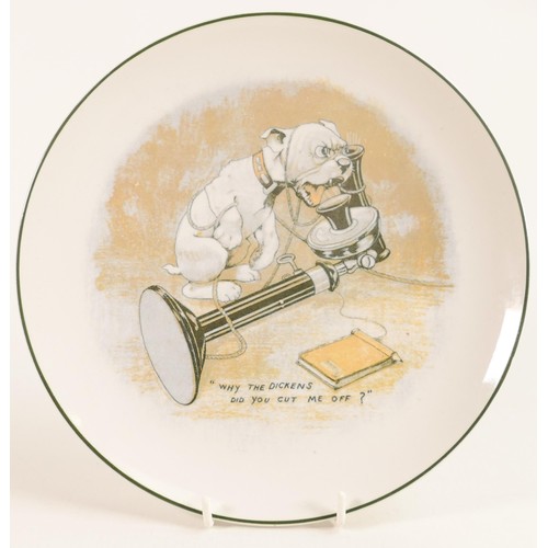 696 - Ridgway rare Bonzo wall plate 'Why The Dickens Did You Cut Me Off', diameter 22cm.