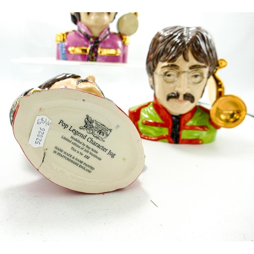 832 - Set of four Kevin Francis / Peggy Davies limited edition character jugs of the Beatles, for the Pop ... 