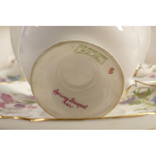 881 - Shelley part Gainsborough coffee set, pattern 13651, Spring Bouquet pattern. Consisting of 6 coffee ... 