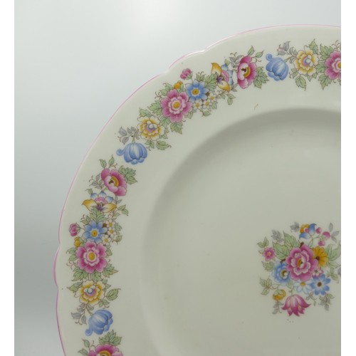 889 - A large collection of floral Shelley 2266 patterned tea & dinner ware including six trios, six handl... 