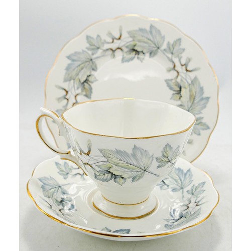 921 - Royal Albert Silver Maple patterned tea ware (54 items in two trays), mostly seconds.