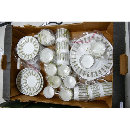 929 - Susie Cooper Persia tea ware to include - 6 coffee trios, cream jug, sugar bowl, 6 tea cups, milk ju... 