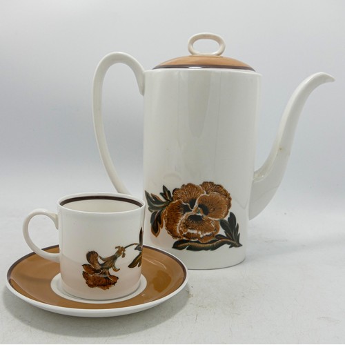 930 - Susie Cooper Reverie C2055 coffee set to include - 6 coffee cans and saucers, cream jug, sugar bowl ... 