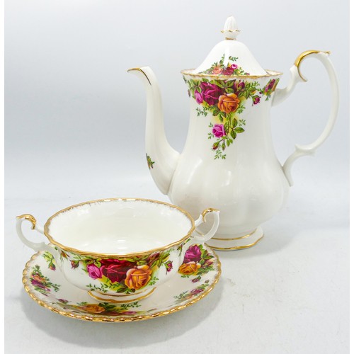 933 - A large collection of Royal Albert Old Country Roses patterned items including - tea pots, coffee po... 